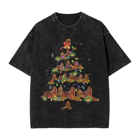 Cute Irish Setter Dog Christmas Tree Decor Xmas Tree Vintage T-Shirt E9N6