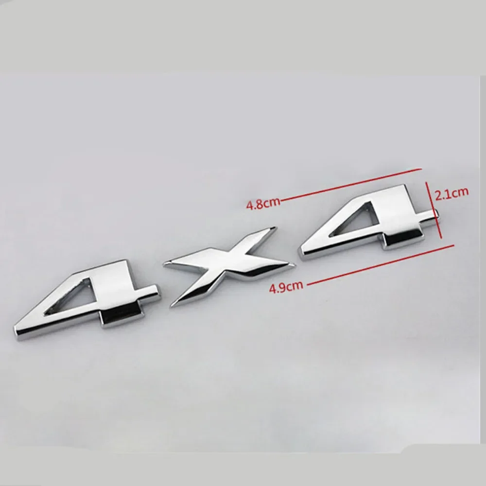 1Pcs Car 3D Metal Stickers 4WD 4X4 Decals For Renault Megane 2 Captur Mitsubishi ASX Suzuki Vitara Jeep Wrangler Peugeot 307 308 view 2