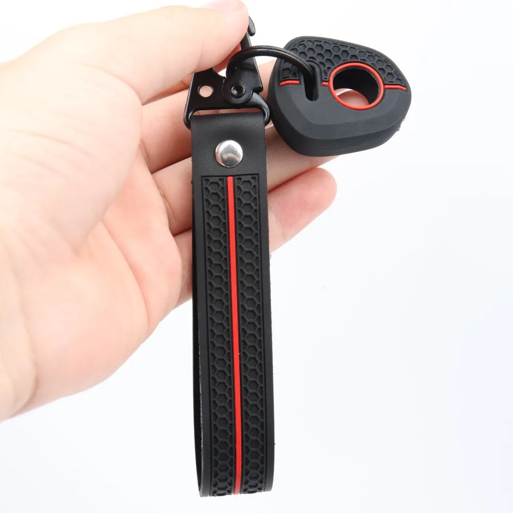 Silicone Car Key Fob Cover For Honda Africa Twin CRF1100L CRF1000L XRV750 with wrist carabiner Long Lasting Car Accessory