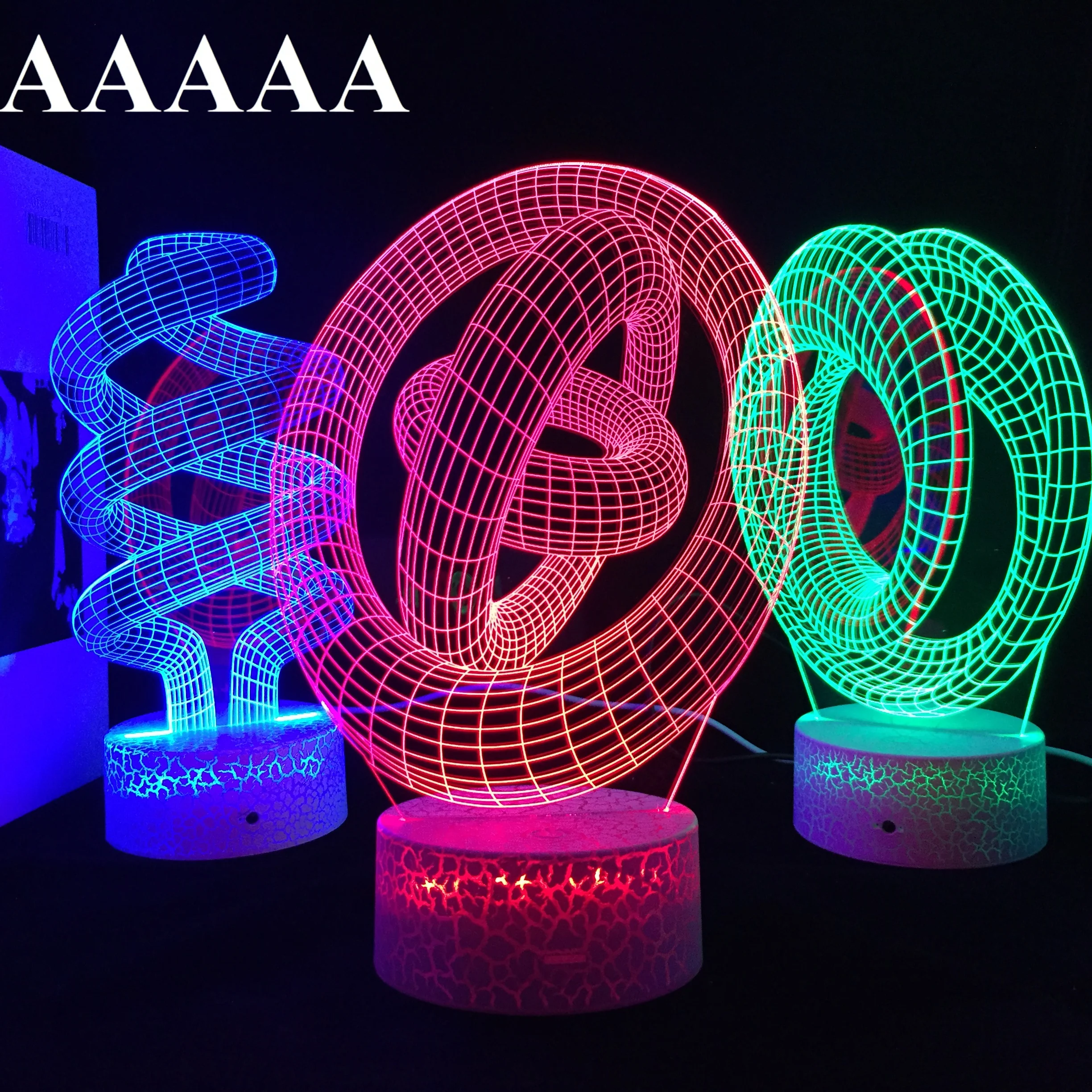 3D Illusion Hologram LED Night Lamp for Living Room Decor Baby Bedroom Night Light Touch Sensor Colorful Nightlight Dropship