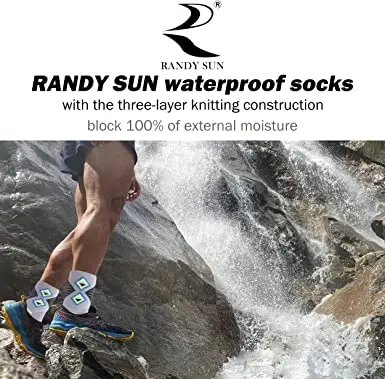 RANDY SUN 100% Waterproof Breathable Socks SGS Certified RANDY SUN Unisex Novelty Sport Skiing Trekking Hiking Socks 1 Pair