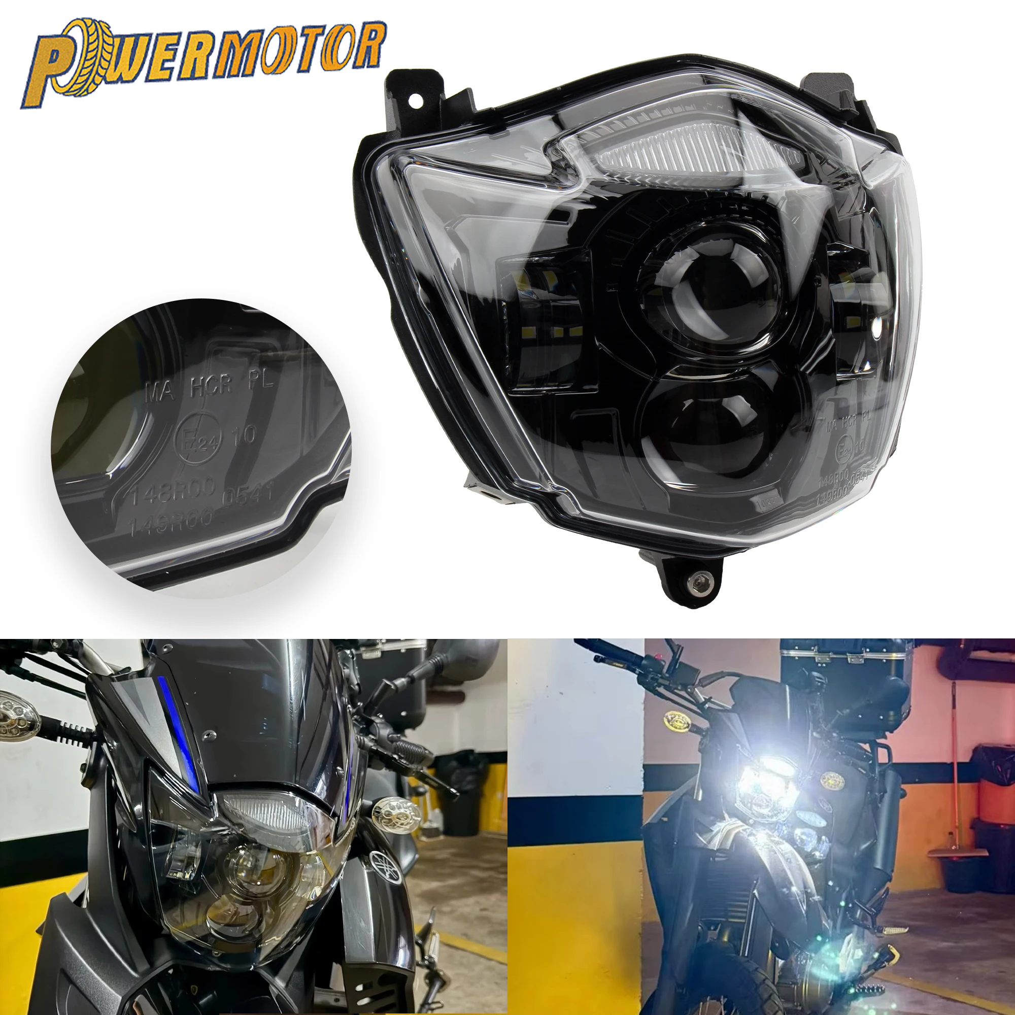 

E24 Motorcycle LED Headlight For Yamaha XT660R XT660X 2004 to 2016 Supermoto Headlamp Hi/Lo Beam DRL Motocross Accessories