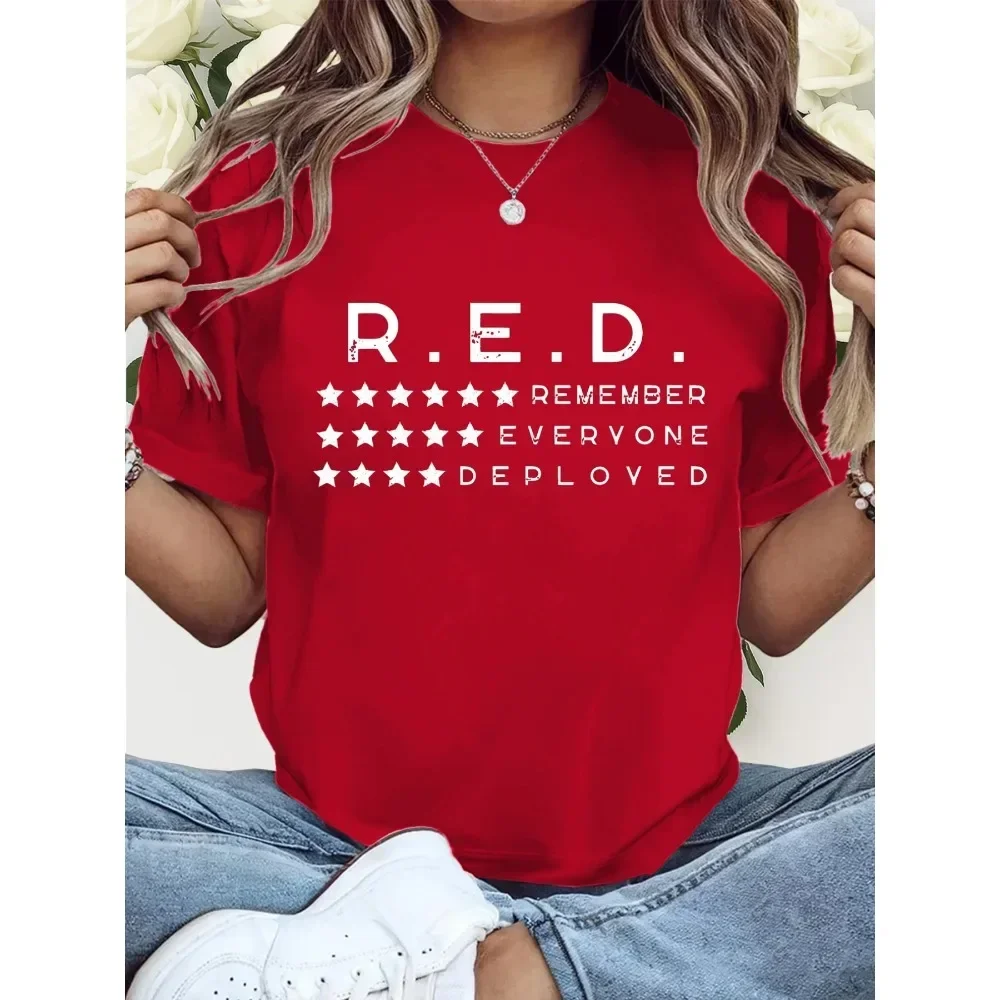 

Friday We Wear Red Remember All Deployed Personnel Shirt, Red Friday, RE Remembrance T-Shirt, Daily Comfortable Women's Fashion