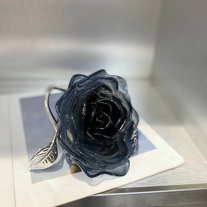 

Clear Acrylic Rose Clutch Ladies Evening Bags for Women Handbag Candy Color Flower Shaped Shoulder Crossbody Bag Wedding Purse