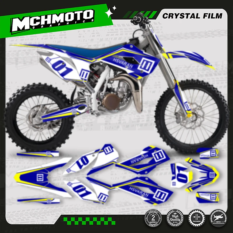 

MCHMFG MOTOR для Husqvarna 2014 2015 2016 2017 TC85 TC 85 Motorfiets Grafische Наклейки Наборы 007