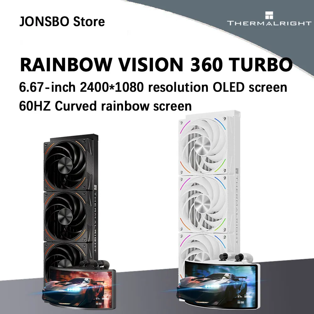 Thermalright RAINBOW VISION 360 TURBO Универсальный 360 мм Водяное охлаждение 6,67-дюймовый OLED-экран Обнаженный глаз Поддержка 3D-видения LGA1851