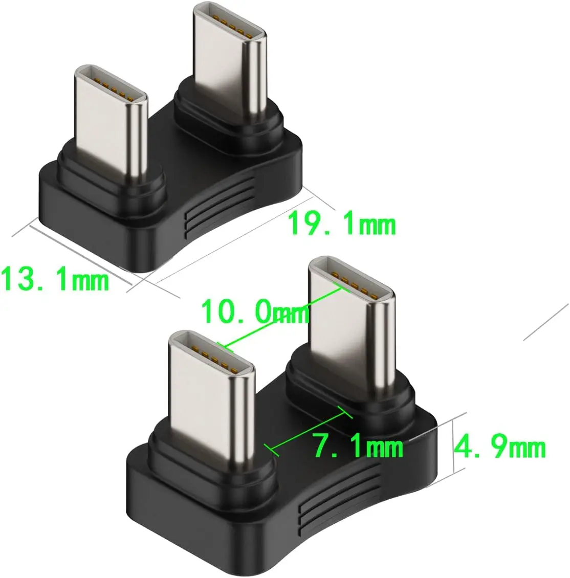 U자형 유형 C 남성-남성 연장 어댑터 480Mbps 전송 속도 PD 65W 충전 변환기 전원 충전기 케이블 커넥터