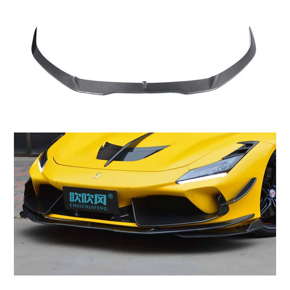 For Ferrari F8 Tributo Spider Full Dry Carbon Fiber Body Kit Front Bumper Lip Spoiler Diffuser