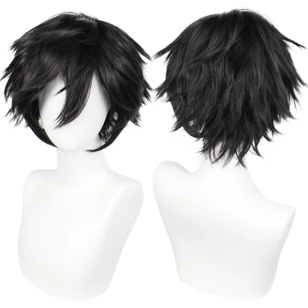 

Synthetic Hair Short Black Men's Cosplay Wig for Carnival Christmas Event Costume Party