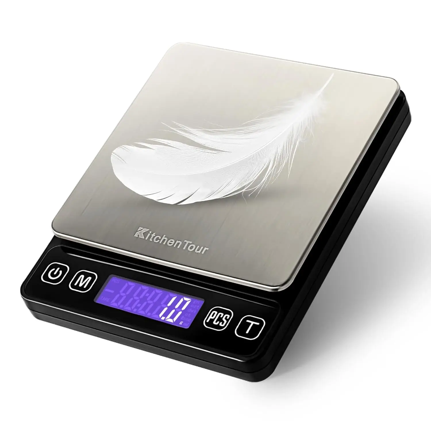 

Digital Kitchen Scale 3000g/0.1g High Precision Food Scale with 9 Units, Backlit LCD, Batteries Included