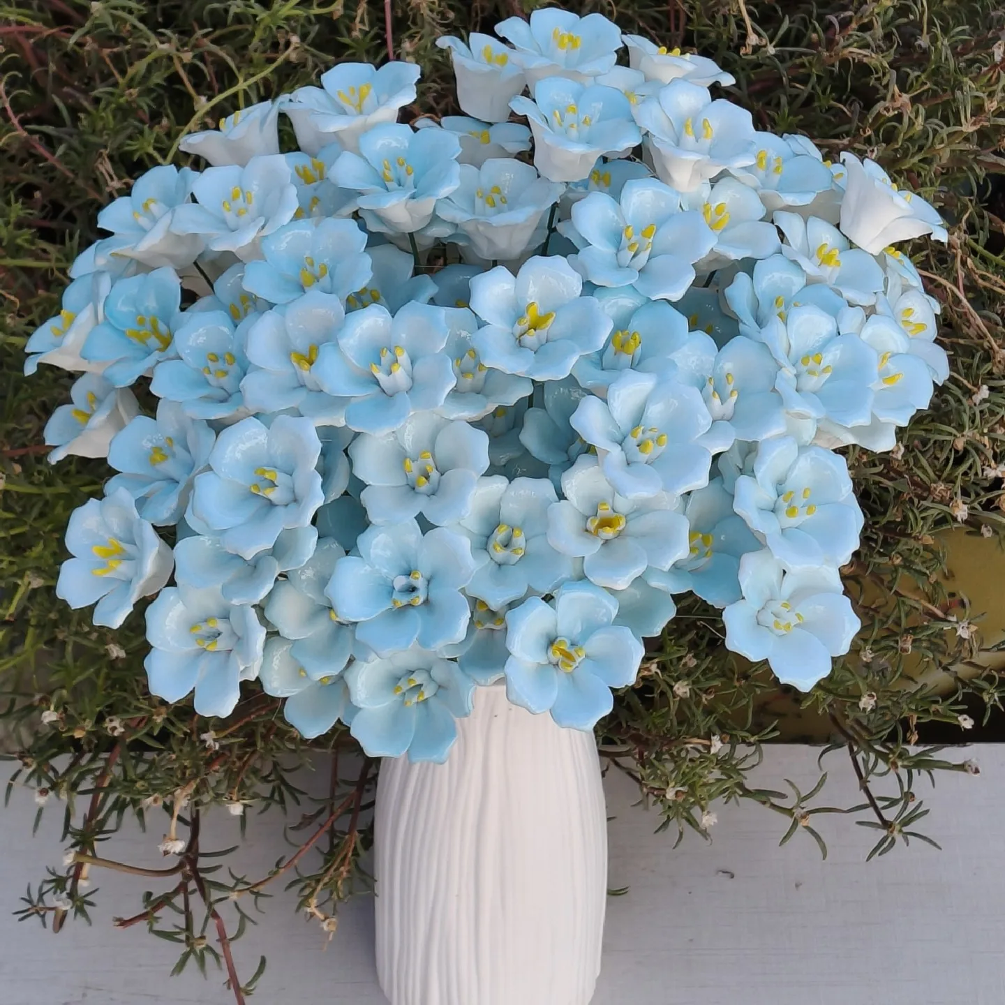5 Stück Keramikblumen, handgefertigte Simulationsblumen für hohe Temperaturen, ländliche Wildblumen, kreative Geschenke, Heimdekoration – Detail 2