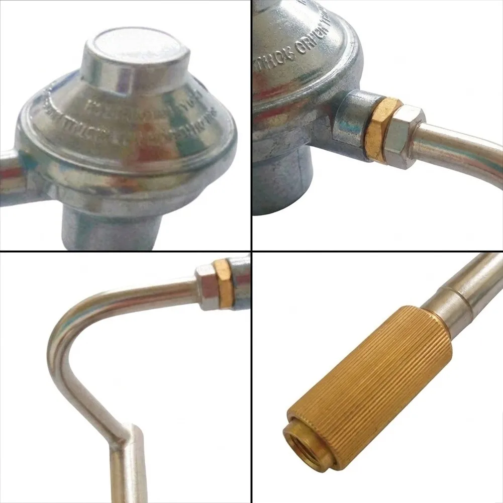 Adjustable BBQ Regulator For 1lb Propane Cylinder With M16= Quick Connect Fitting Portable Camping Grill Pressure Reducing Valve