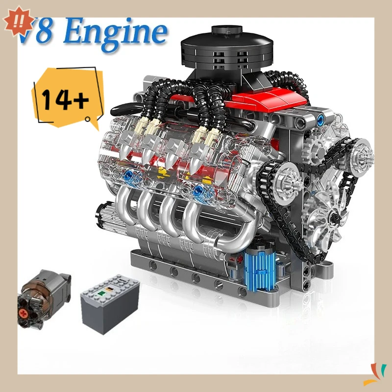 

Mold King 10171 Технический двигатель MOC Toys Моторизованный двигатель LSX454 V8 Строительный блок в сборе Автомобильный двигатель Набор кирпичей Подарок для детей