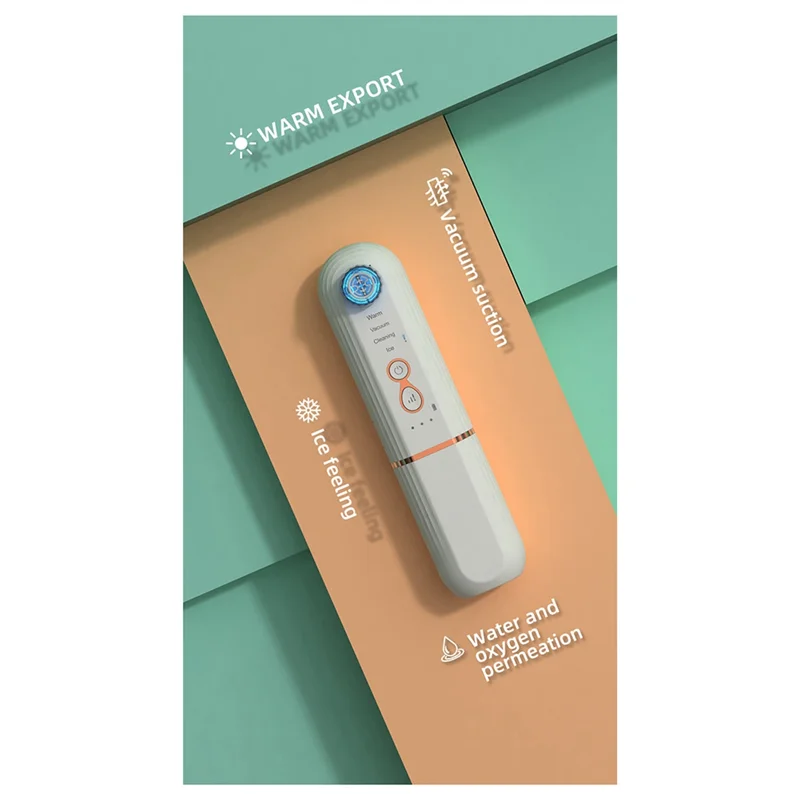 Очиститель для лица, красный, синий светодиодный, маленький пузырьковый электрический черный инструмент, машина для удаления прыщей, очиститель пор, вакуумный инструмент для удаления прыщей