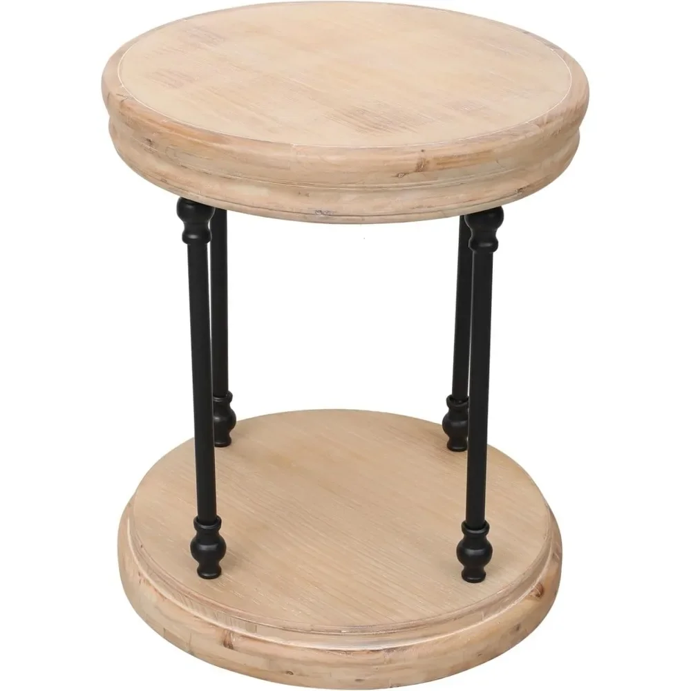 Rustic Wood  Storage Side End Table, Accent Nightstand Table for Home Office, Living Room, Play Room, Bedroom