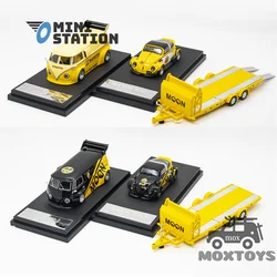 Mini Station 1:64 Mooneyes T1 Van & Targa w/Trailer Diecast Model Car