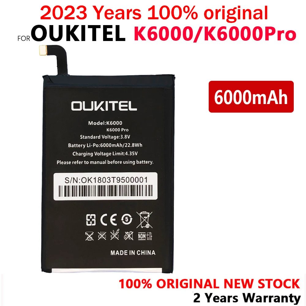 

New 100% Original Phone Battery For OUKITEL K6000 PRO 6000mAh Backup Phone High Quality Batteries With Tracking Number