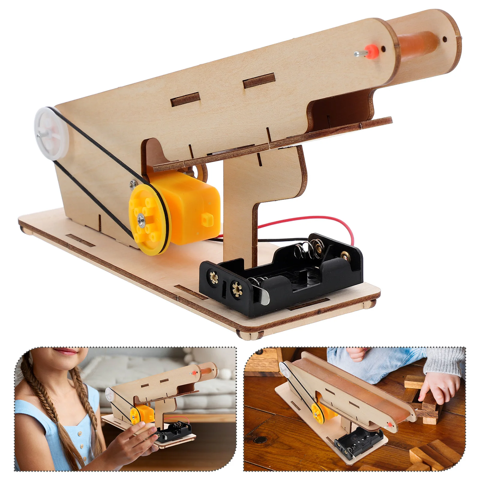 طقم حزام ناقل كهربائي محاكاة واقعية لمشاريع العلوم الجذعية للأطفال مجموعة تجربة البناء التعليمية #1