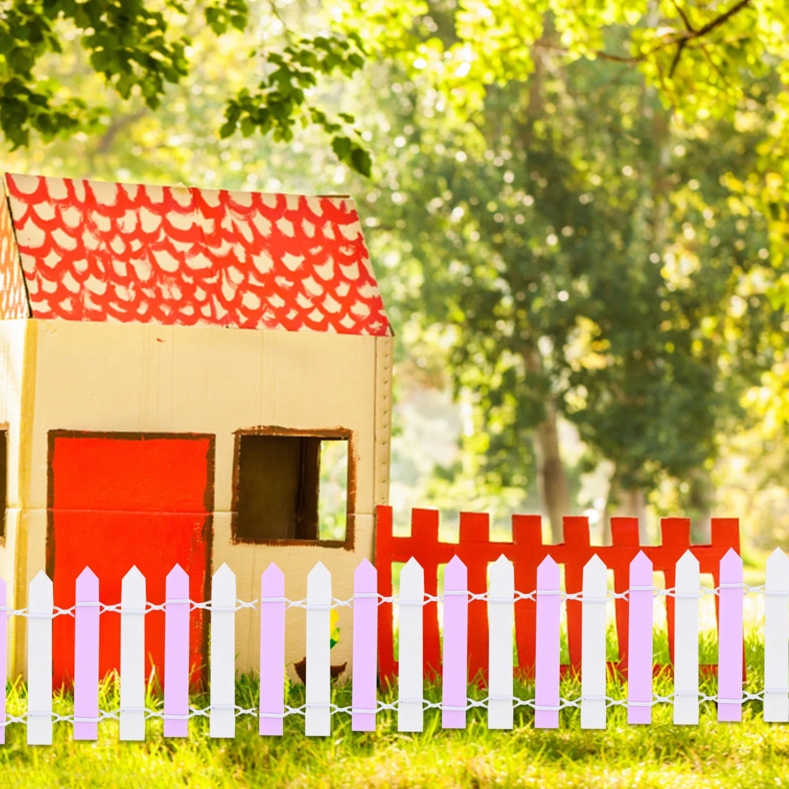 Миниатюрный забор, двухцветный деревянный маленький сад, микропейзаж, бордюр, сказочное украшение для сада, аксессуар для рукоделия, забор для кукольного домика
