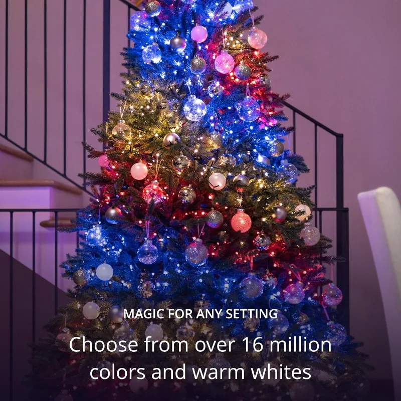 Strings 600 LED RGB+Warm White,Christmas Lights, Mappable LEDs, Compatible with Alexa and Google Home，home.