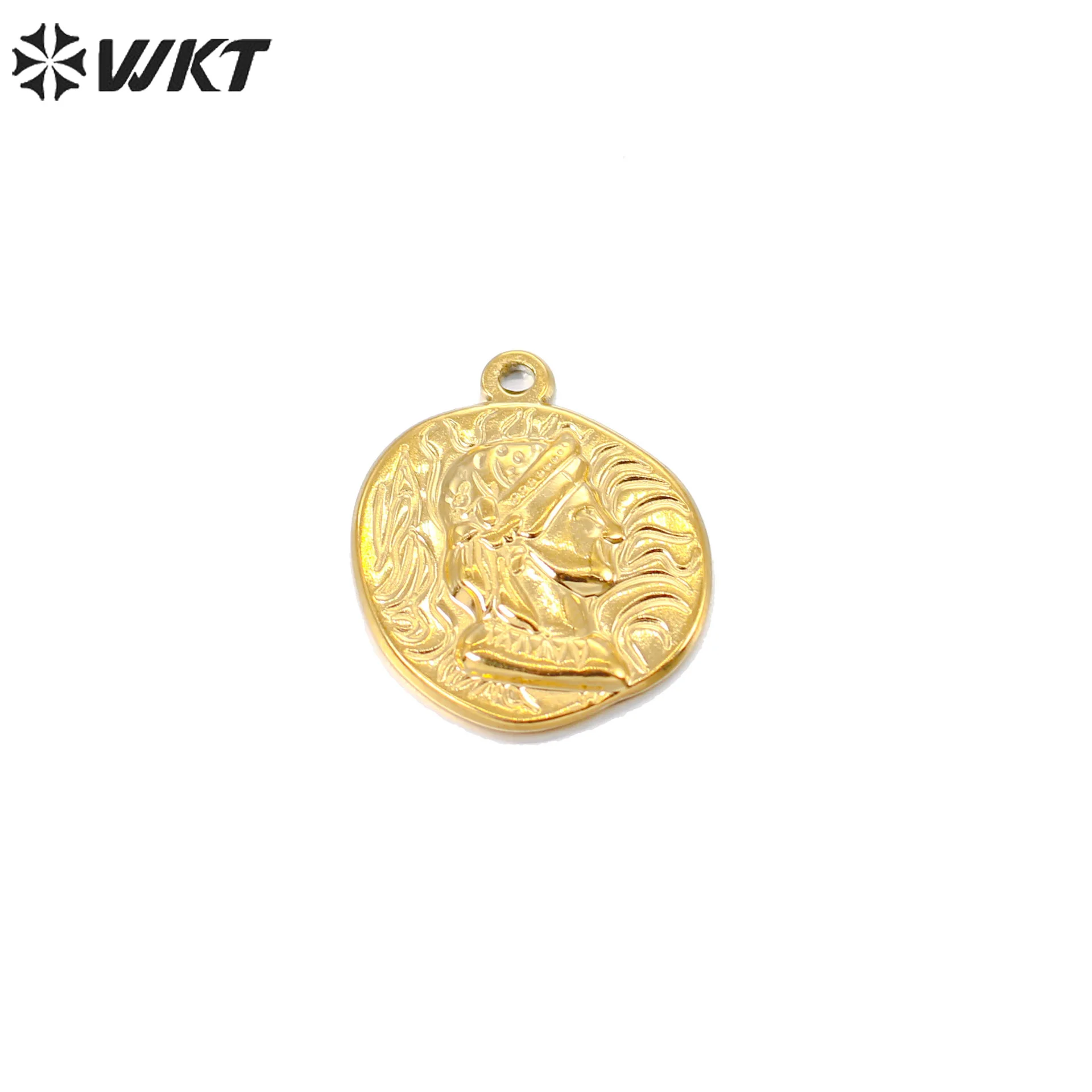 WT-SSP035 Latest Style Small Luxury Retro Women Irregular Locket Stainless Steel Necklace Pendant Accessories