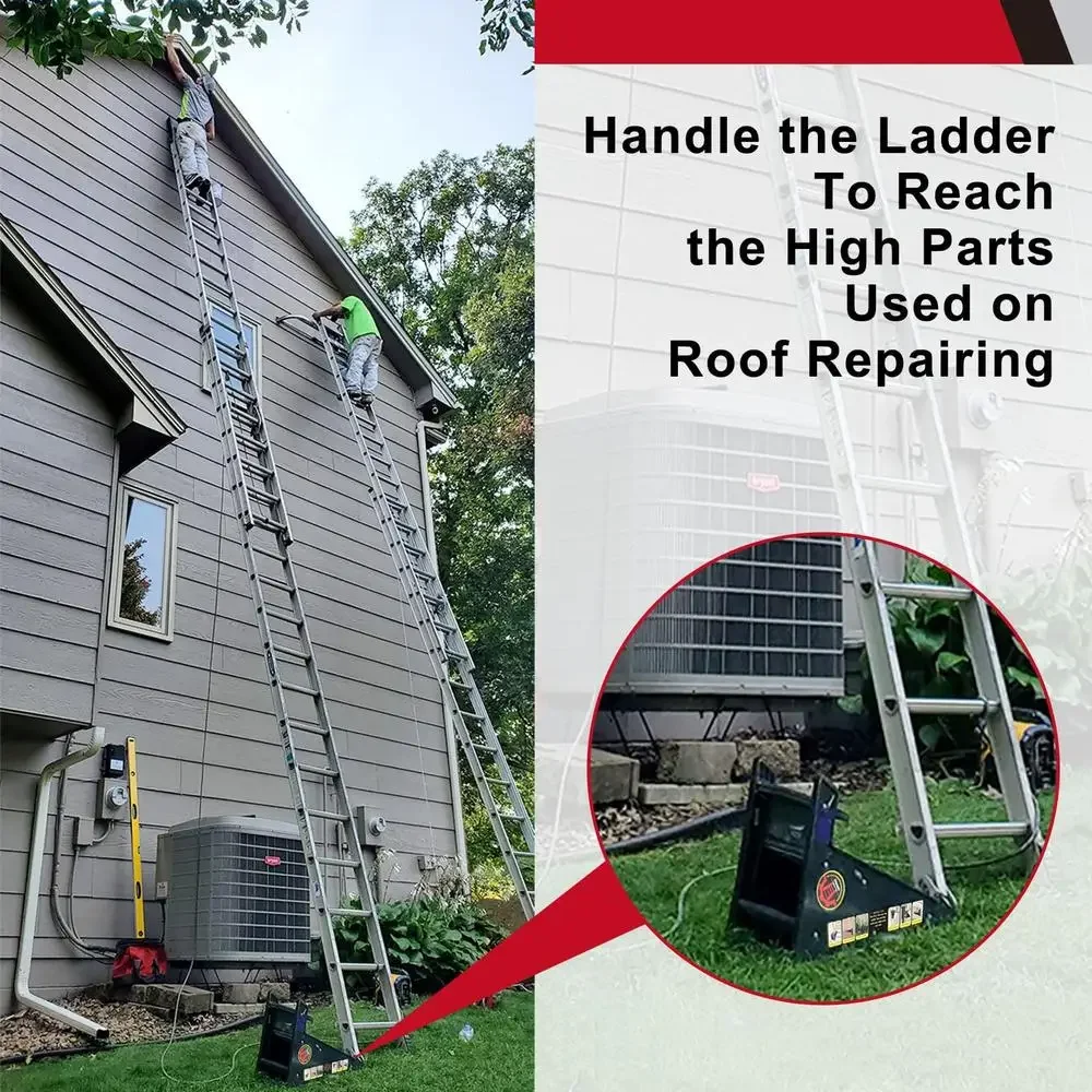 Ladder Leveler,Pitch Hopper Ladder Stabilizer Stair Ladder with Storage Ladder Leveling Tool,Ladder Jacks,Easy to Use,Stable