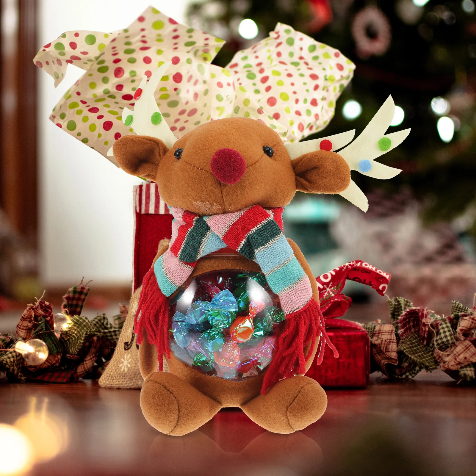 

Candy Jars Christmas Gift Boxes Cartoon Storage Containers Plastic Lids Decorations Party Supplies Clear Boxes Storage Solutions