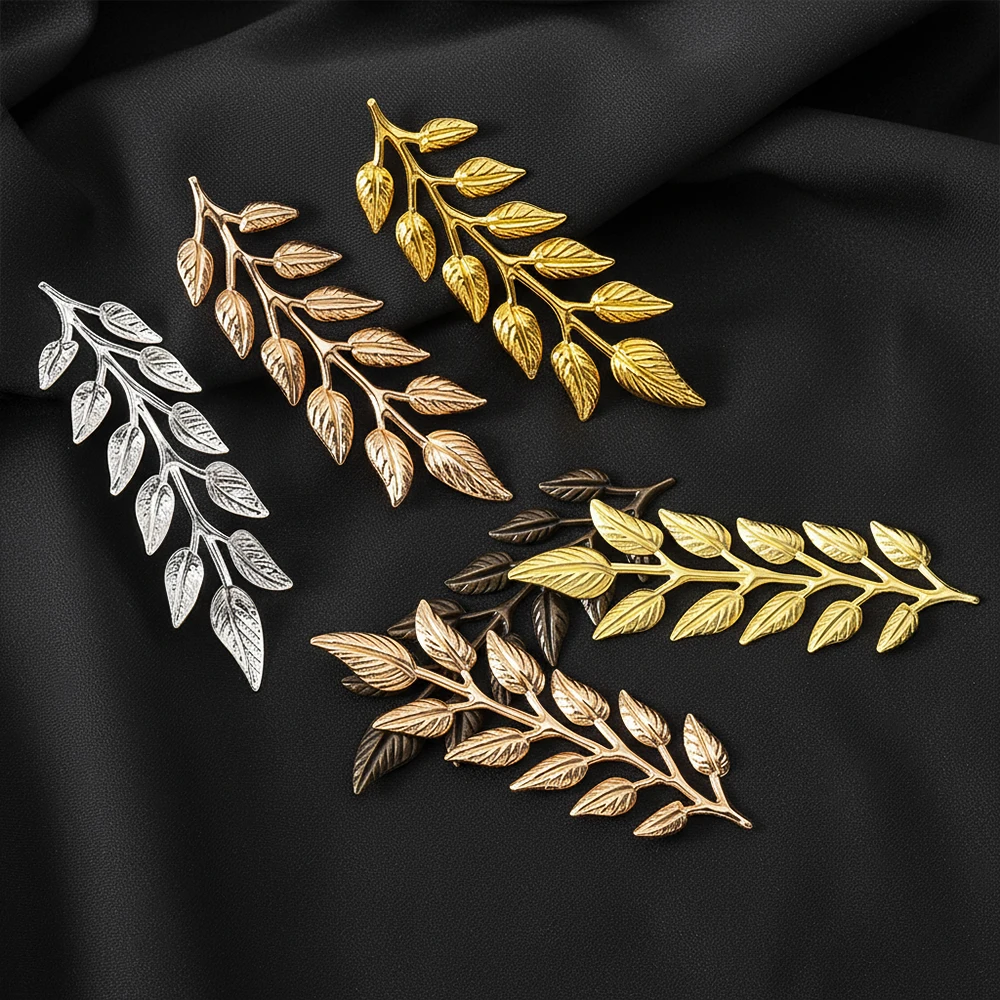 

Vintage Men's Suit Brooches Parts Leaf-shaped Shirt Collar Breastpin Decoration Supplies Party Hair Jewelry Making Accessories