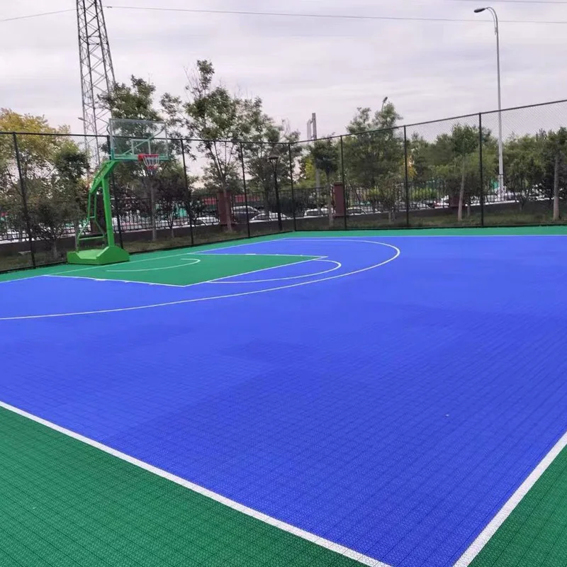 Beable Create Your Home Backyard Dream Court Customizable Outdoor Basketball Flooring With Logo White Lines