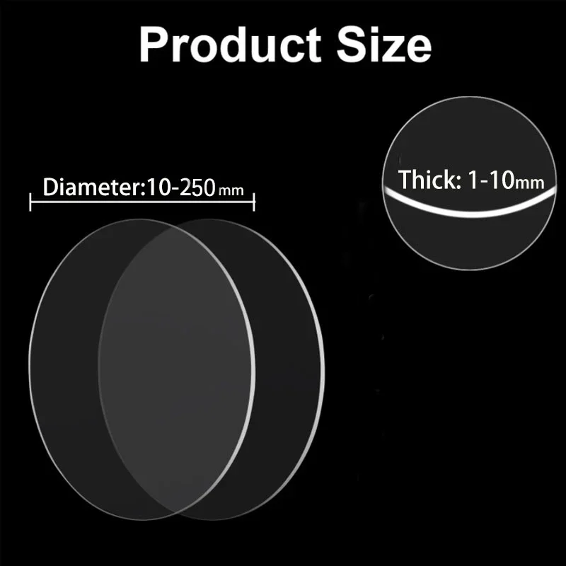 Clear Acrylic Circle Discs Plexiglass Plastic Plate PMMA Board For Cake Tray Picture Frames Necklace Diy Dia10-250mm Thick1-10mm