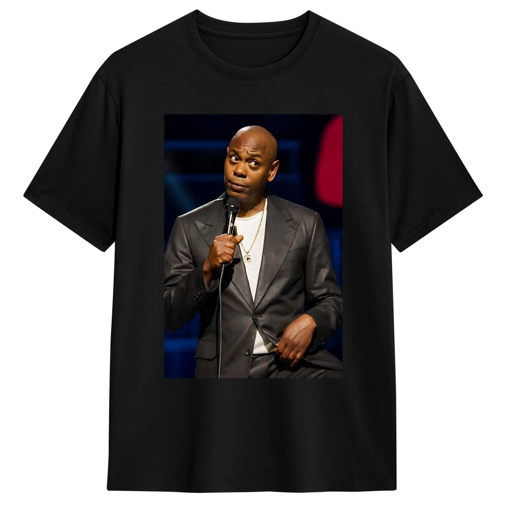 Men's T-Shirt Dave Chappelle on Stage Novelty Pure Cotton Tee Shirt Short Sleeve  T Shirts Round Collar Clothes Big Size