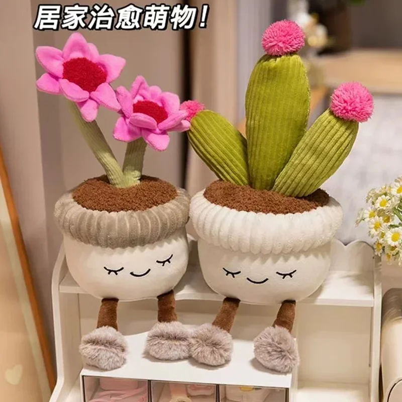 30cm nuevas plantas en macetas muñeco de peluche lindos juguetes Kawaii adornos de escritorio de dibujos animados colección de adornos de habitación juguete de regalo de exhibición de escritorio