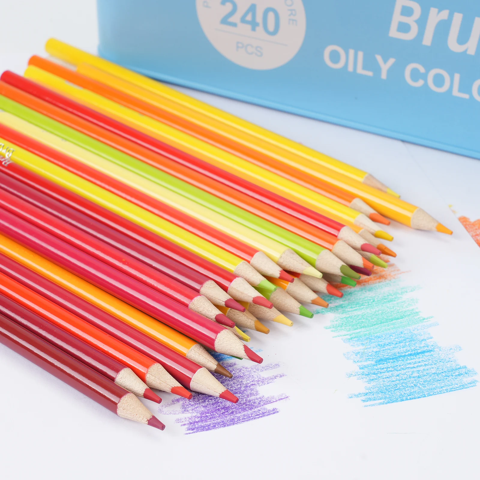 Conjunto de lápis de cor de artista de 240 cores para livros de colorir adultos, núcleo macio, lápis de desenho de arte numerado profissional