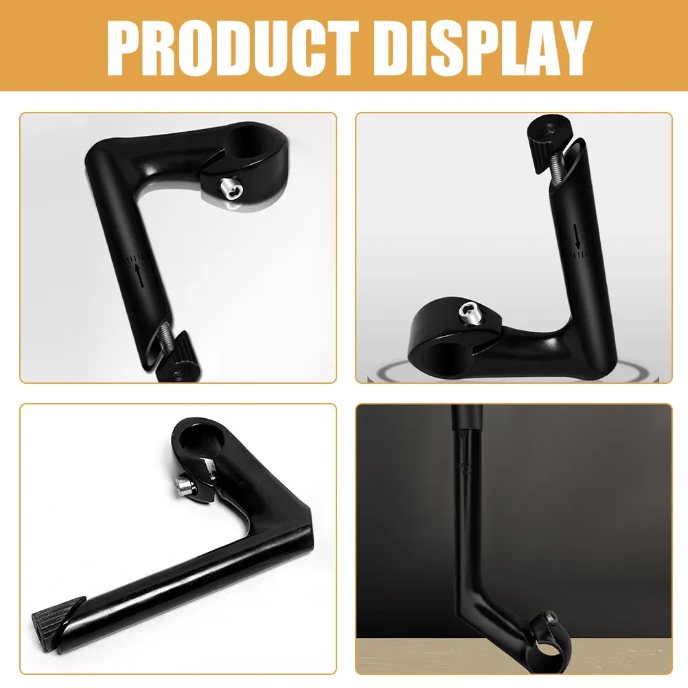Aluminum Alloy Bike Handlebar Stem Retro Goose Neck Design Comfortable Upright Riding Position Metal Cycling Stem for Road and