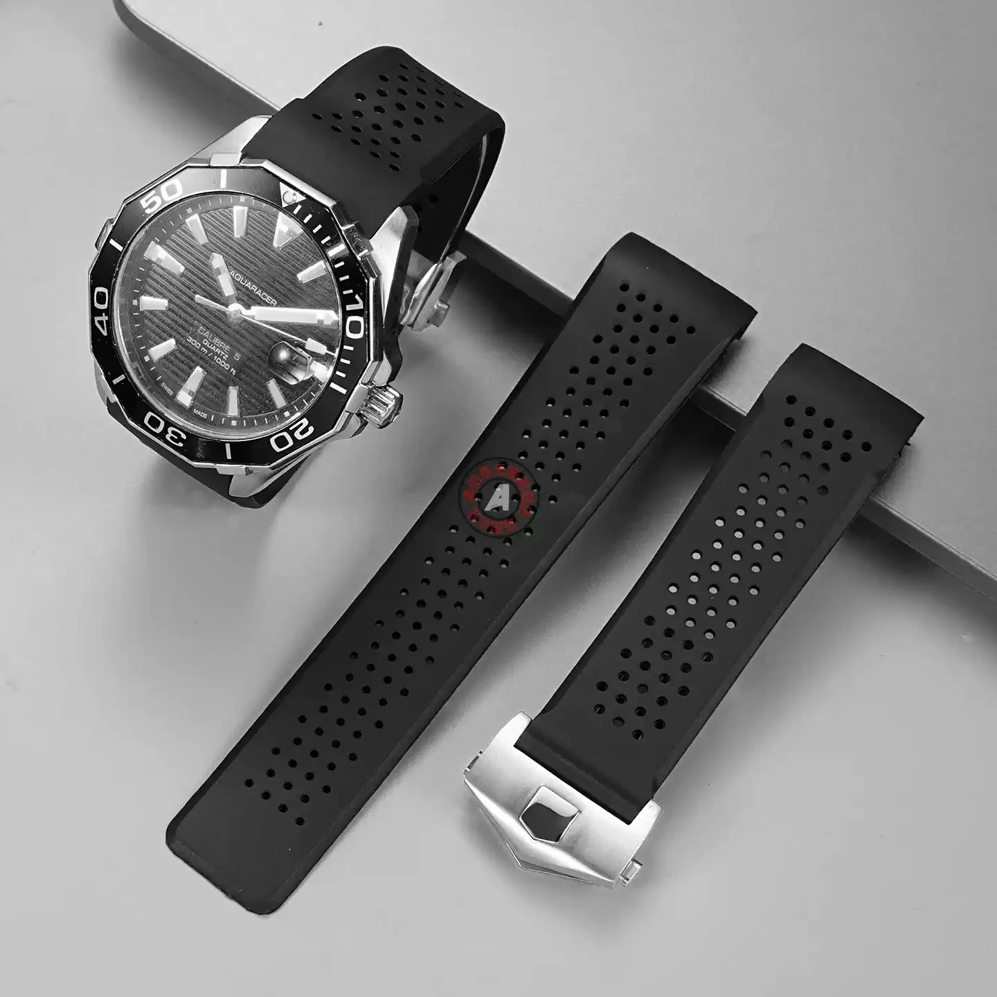 Rubber Watchband For TAG HEUER GRAND CARRERA wristband 22mm 24mm Waterproof Sport Strap Natural Soft Silicone Bracelet