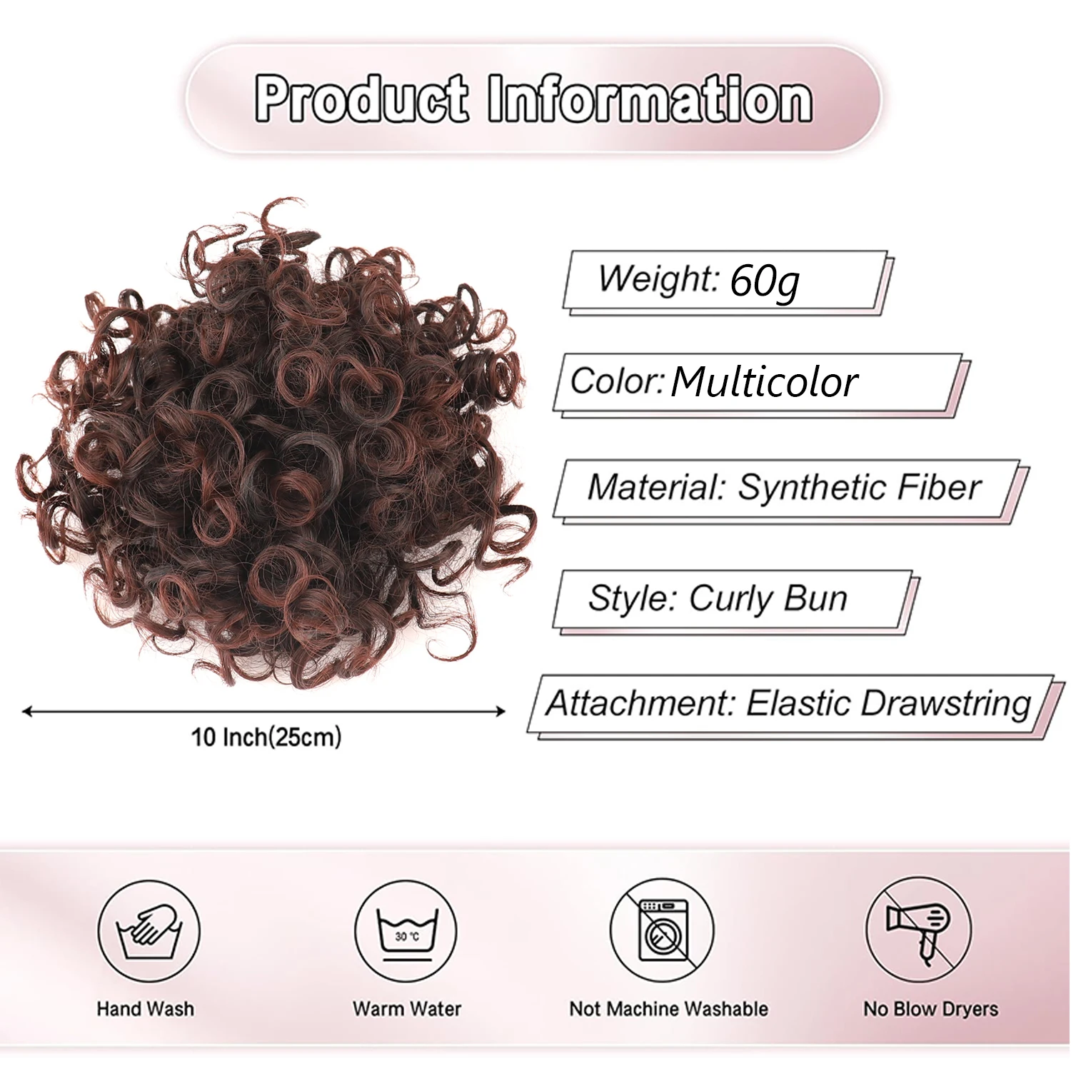 Elastic Drawstring Bun Large Short Hairpiece Messy Curly Bun Hair Piece Synthetic Hair Extensions Hair Bun for Women Daily Use
