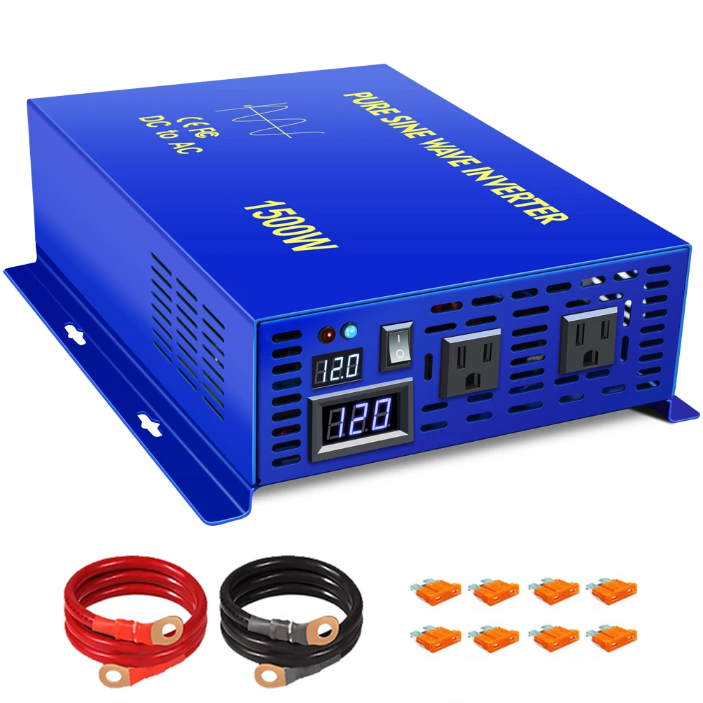 Factory Sale 1500W Off Grid Pure Sine Wave Solar Power Inverter 12V to 220V Lithium Battery 24V 36V 48V DC to 120V 220V 240V AC