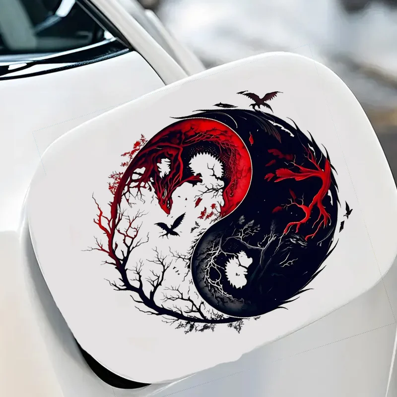 Yin Yang Dragon Pattern Vinyl Sticker, Waterproof Decal For Car, Motorcycle, Laptop, Cup & Smooth Surfaces Decor