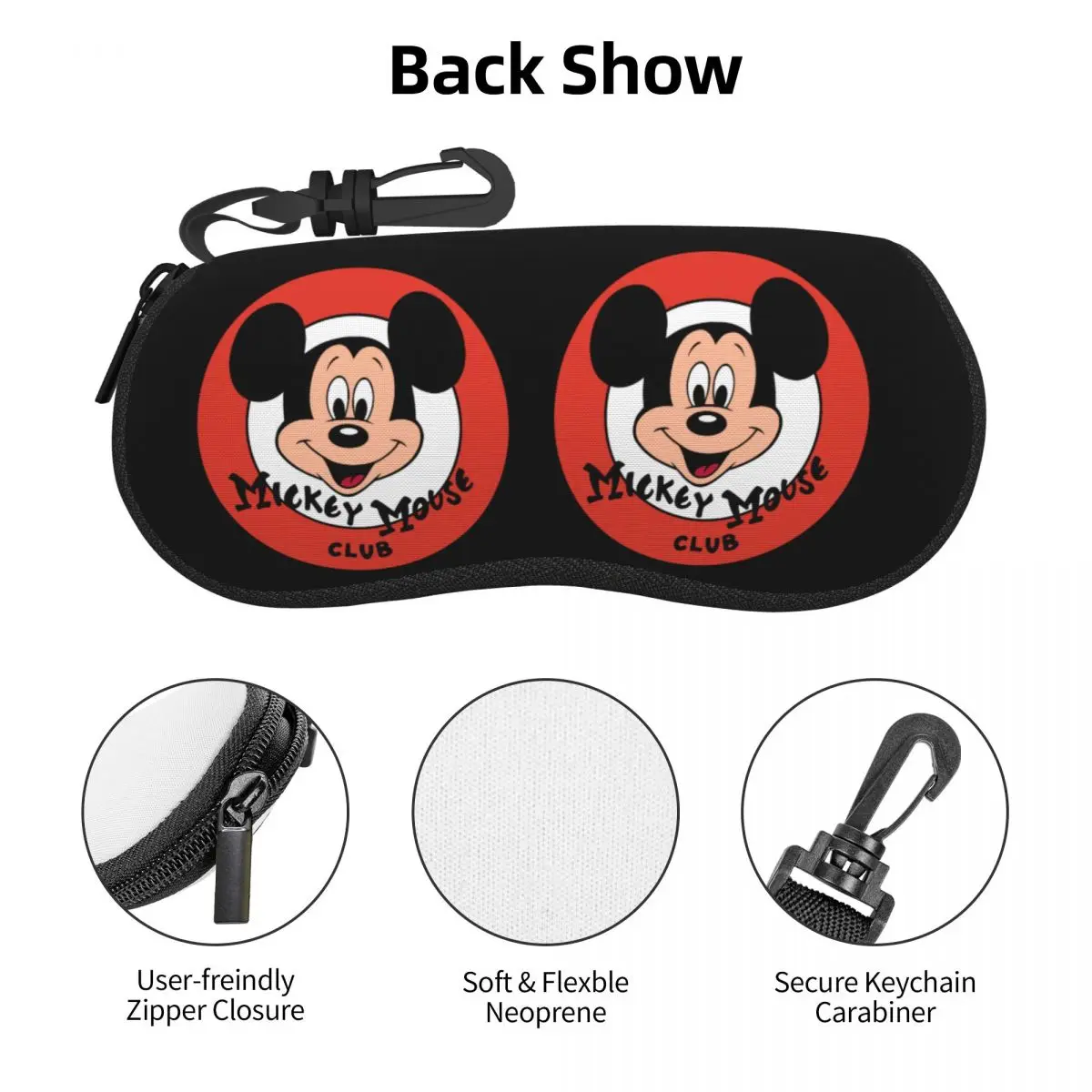 Custom Mickey Mouse Club Symbol Glasses Case Cool Shell Eyeglasses Case Sunglasses Box