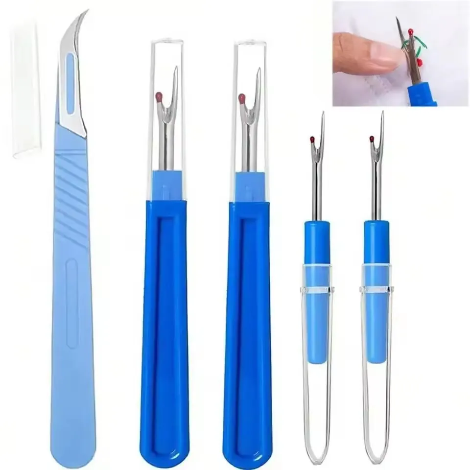 Nähen Nahttrenner Kit Blau Nähen Stich Faden Unpicker Cutter Remover für Nähen Basteln Handarbeiten Stickwerkzeug