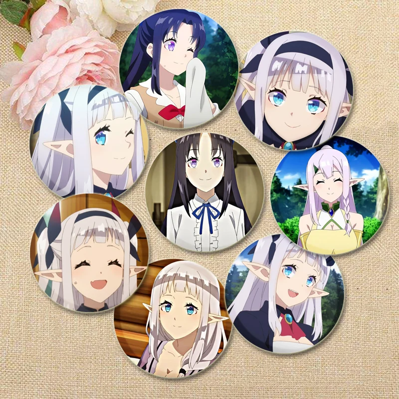 Anime Isekai Nonbiri Nouka Pins Cute Cartoon Badge Handmade Tinplate Brooches Breastpin for Backpack Clothes Gift Accessory