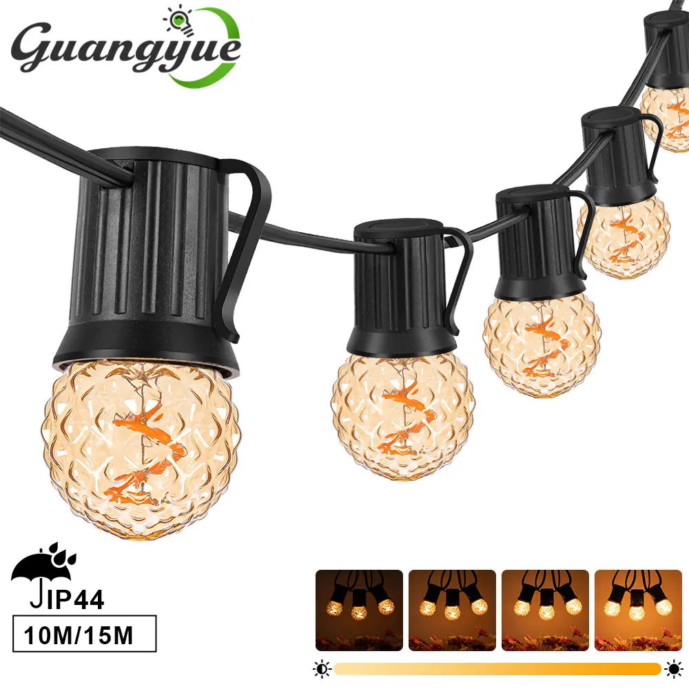 

32FT 49FT Globe String Light E26 220V Outdoor Patio Lights String Vintage Connectable Hanging Chain Lights for Backyard Patio