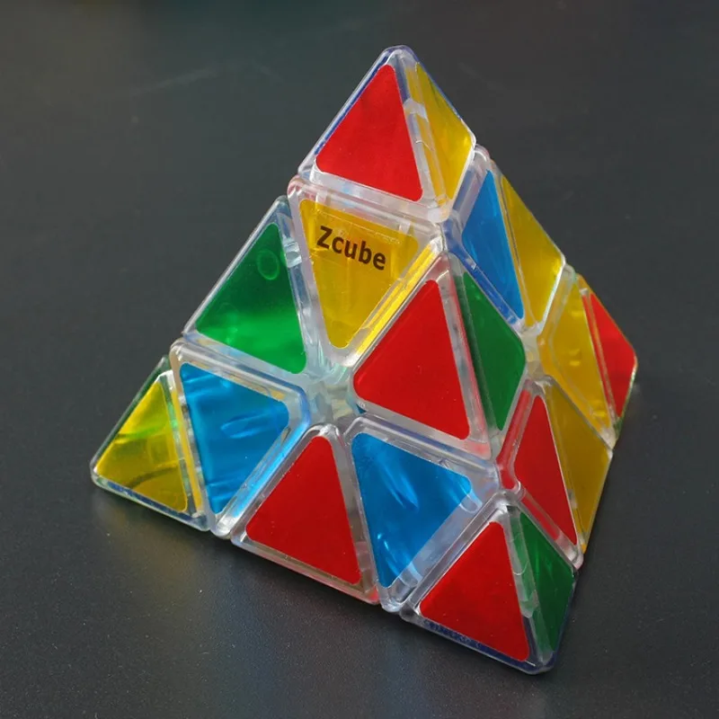 Z-cube piramida przezroczysta prędkość magiczna kostka 3x3x3 zabawka kostka do układania dla dzieci