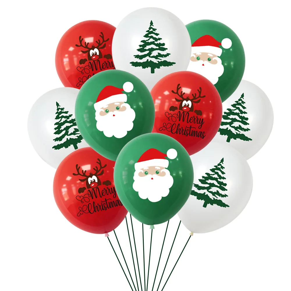 10/12/14 Buah balon pohon Natal Santa Claus balon rusa Selamat Natal dekorasi rumah pesta perlengkapan Natal