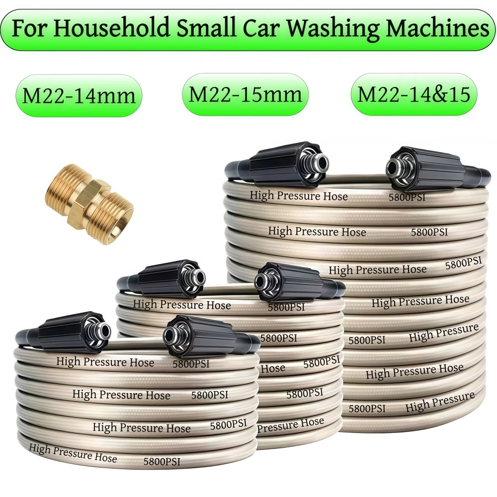 Pressure Washer Hose 5800PSI Kink Resistant Power Washer Replacement Hose Car Wash Extension Hose for Most Cleaning Machines