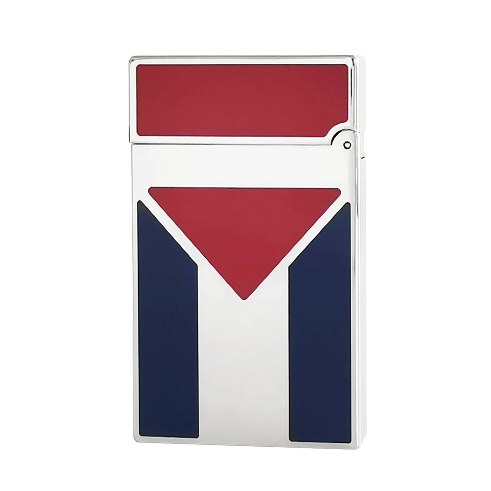 Stylish Lighters Cuban Flag Cigar Club Soft Flame Butane Gas Refillable Dupont Memorial Cigar Smoking Accessory For Smoker