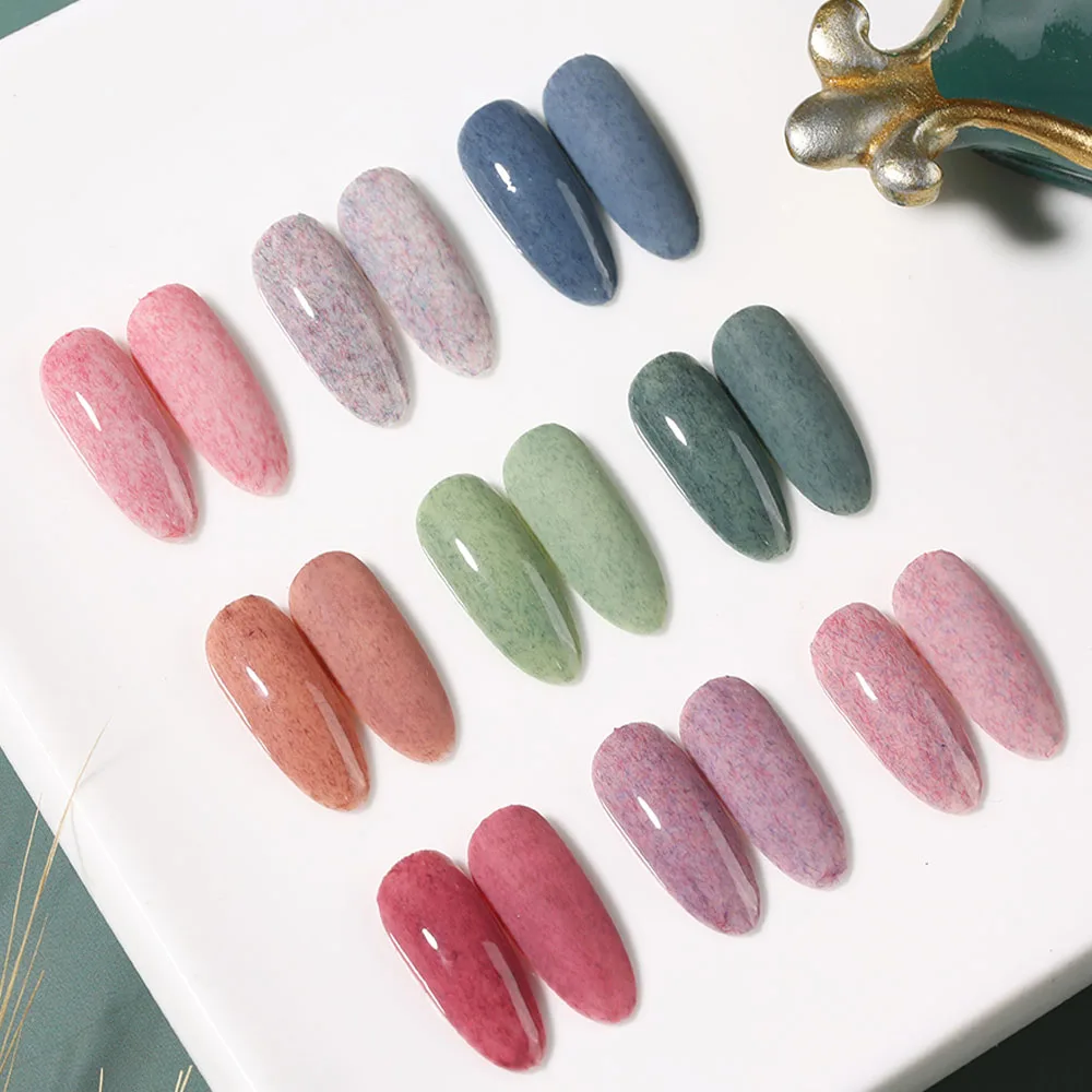 Vendeeni 9 Farben Flauschiger Gel-Nagellack Semi-Permanent UV LED Aushärtbarer Gel-Lack DIY Plüsch Samt Nagelkunst Gel-Lack – Detail 2