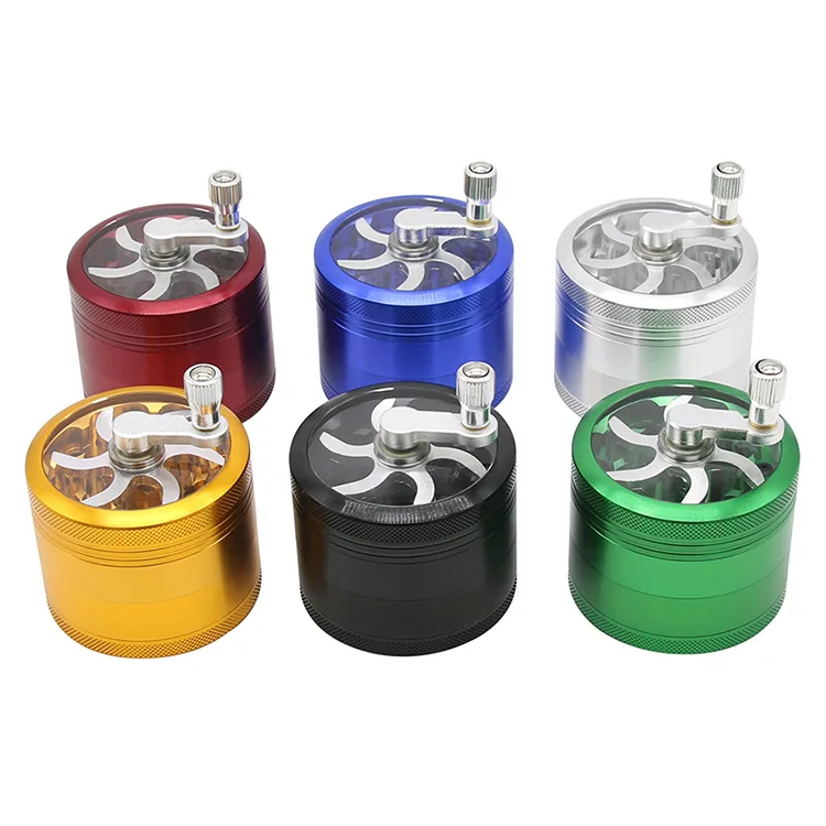 

New Multi Color Four Layer Aluminum Alloy Hand Grinder 63MM Rocker Smoke Grinder Metal Grinder Wholesale