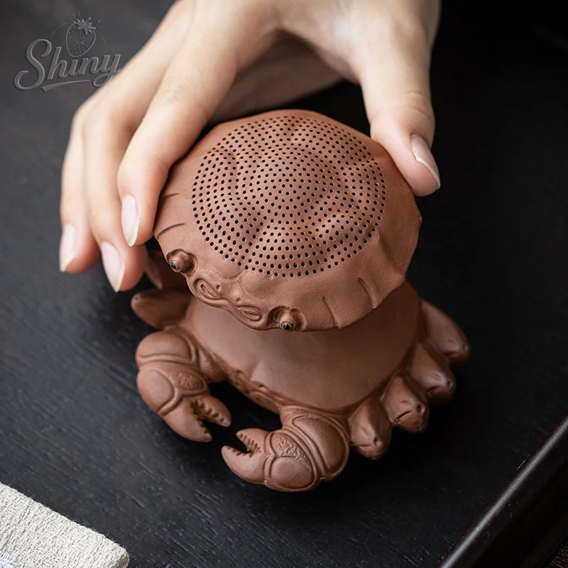 

Purple Clay Crab Tea Strainer, All-ceramic Integrated Tea Filter, Gongfu Tea Set