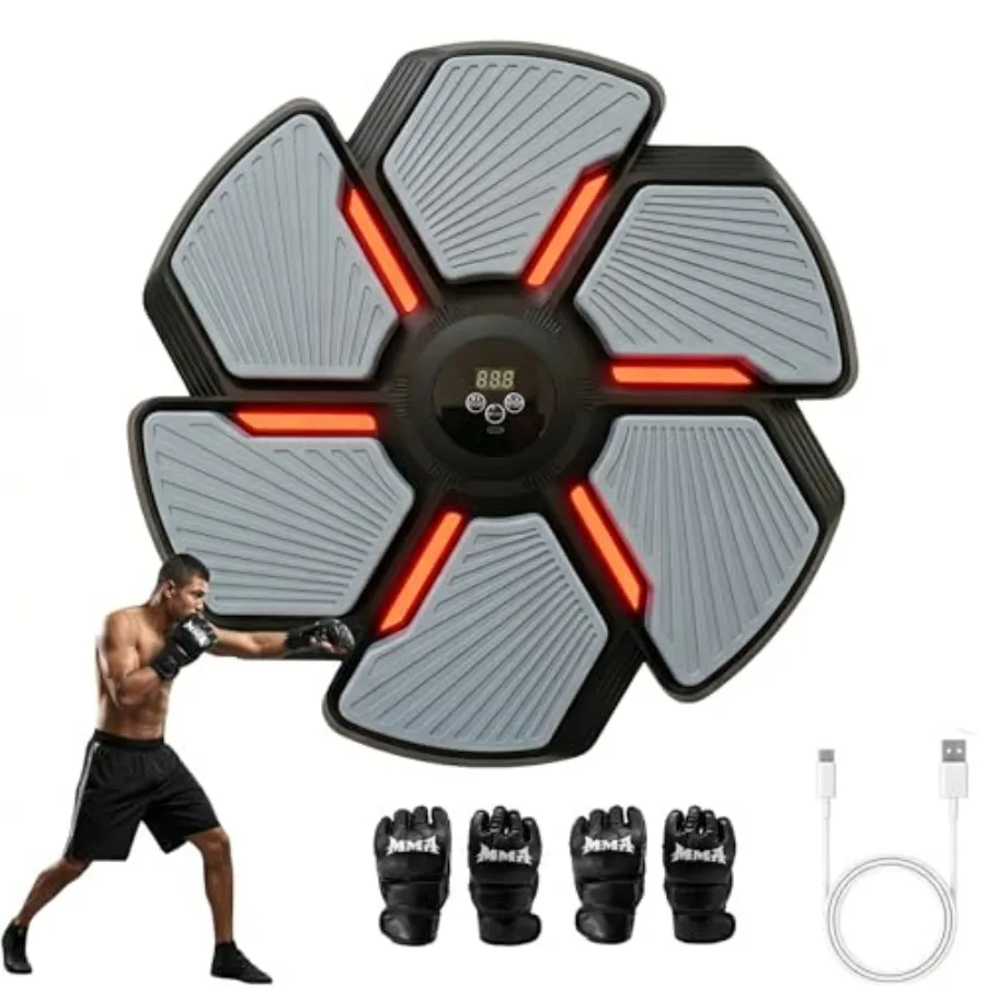 

Music Boxing Machine Music Boxing Machine for Adults Interactive Punching Trainer with Boxing Gloves Adults Smart Bluetooth Box